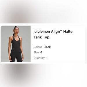 LULULEMON HALTER TOP BLACK SIZE 6